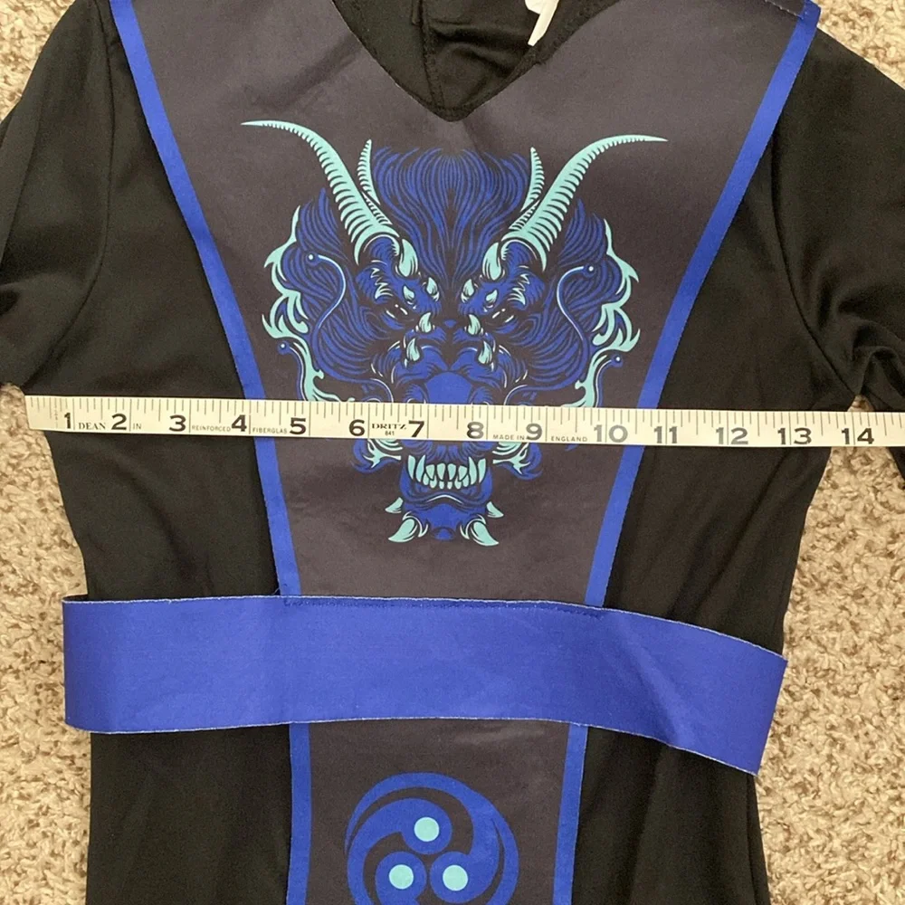 Kids Water Dragon Warrior Blue Ninja Halloween Costume M
